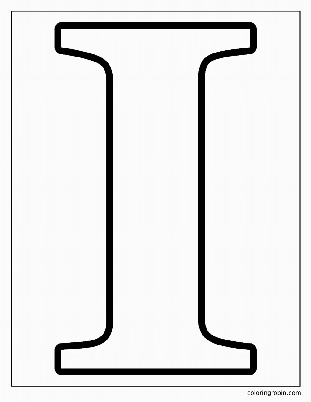 Big Uppercase I coloring page