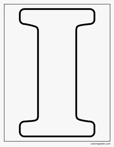 Bubble Letter I coloring page