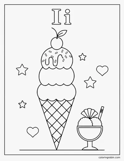 I Is for Ice Cream coloring page