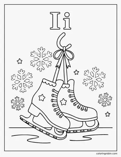 I Is for Ice Skate coloring page
