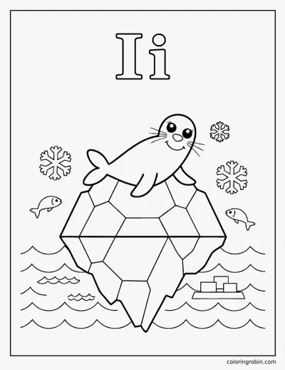I Is for Iceberg coloring page