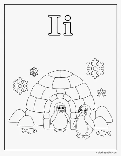 I Is for Igloo coloring page