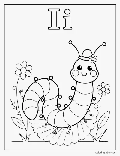 I Is for Inchworm coloring page