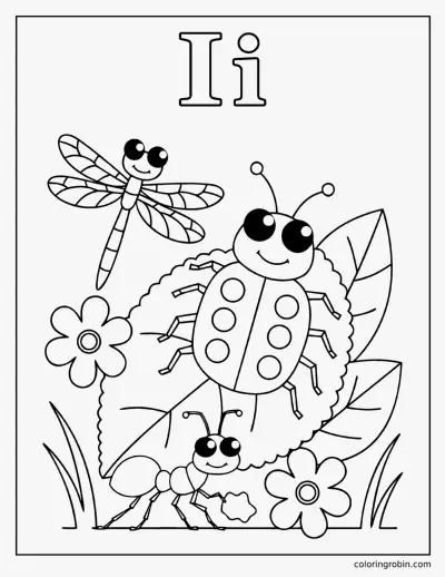 I Is for Insect coloring page