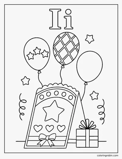 I Is for Invitation coloring page