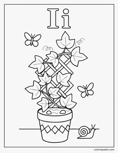 I Is for Ivy coloring page