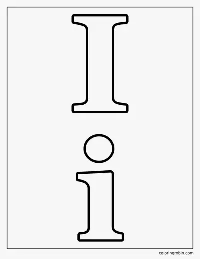 Uppercase and Lowercase I coloring page