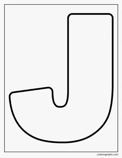 Bubble Letter J coloring page