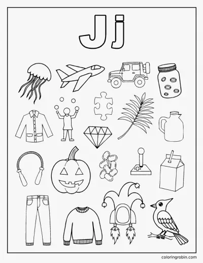 J Doodle Page coloring page