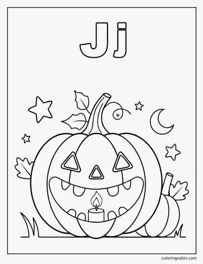J Is for Jack O Lantern coloring page