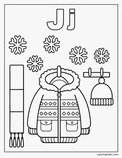 J Is for Jacket coloring page