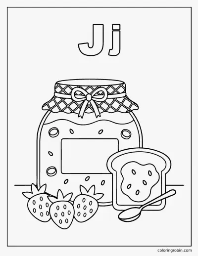 J Is for Jam coloring page
