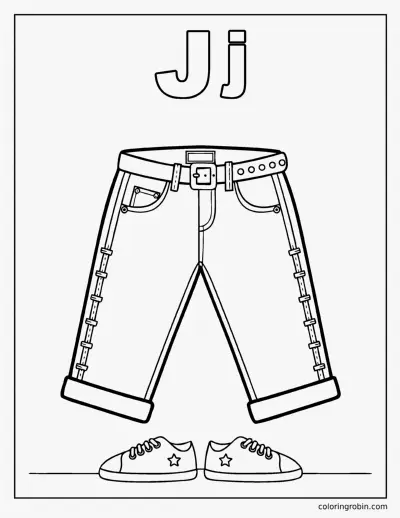 J Is for Jeans coloring page