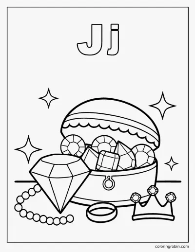 J Is for Jewel coloring page