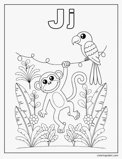 J Is for Jungle coloring page