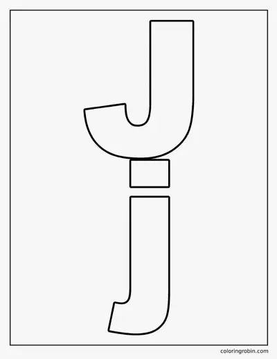 Uppercase and Lowercase J coloring page