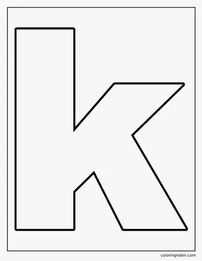 Big Lowercase K coloring page