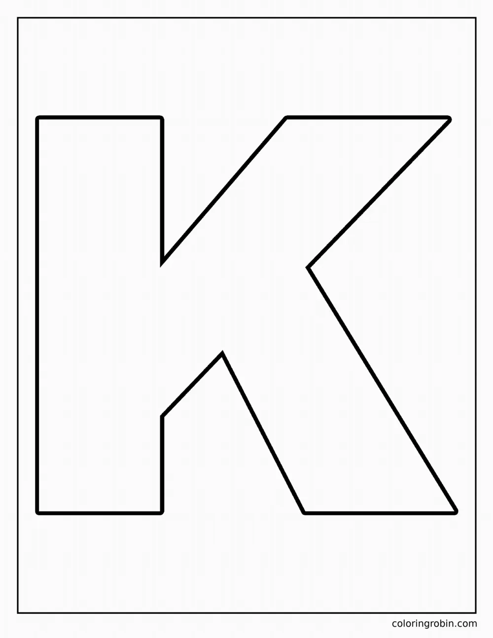 Big Uppercase K coloring page