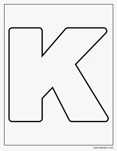 Bubble Letter K coloring page
