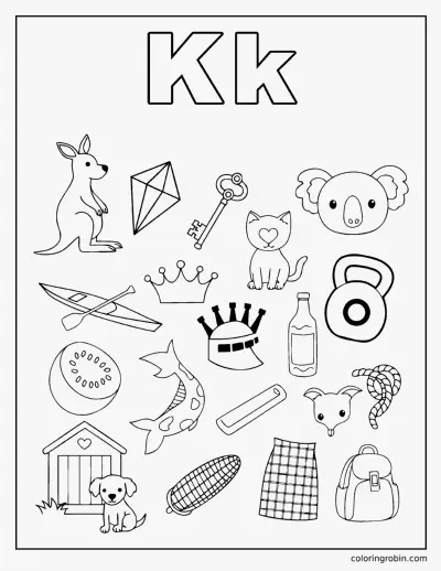 K Doodle Page coloring page