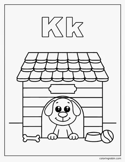 K Is for Kennel coloring page