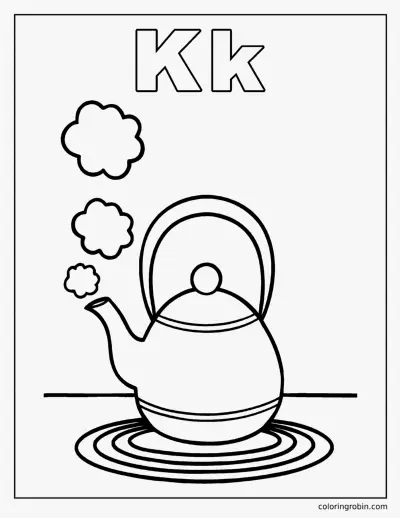 K Is for Kettle coloring page