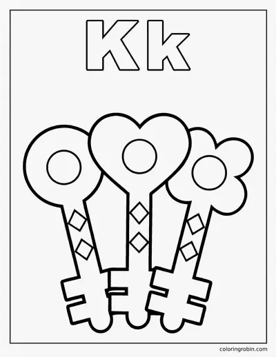 K Is for Key coloring page