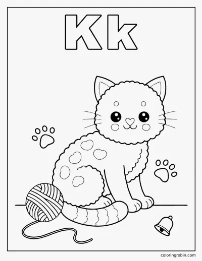 K Is for Kitten coloring page