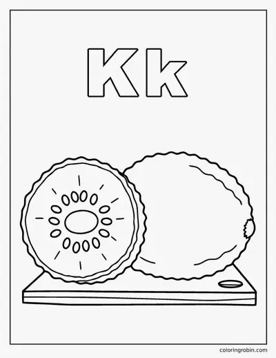 K Is for Kiwi coloring page