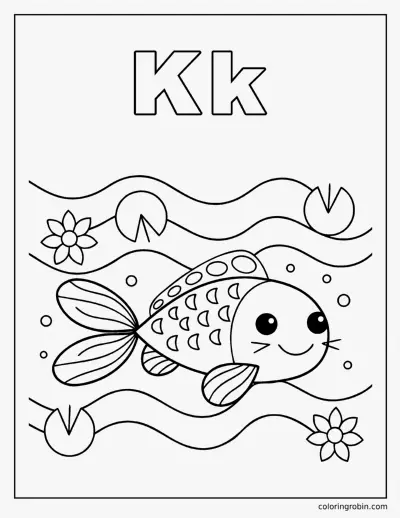 K Is for Koi coloring page