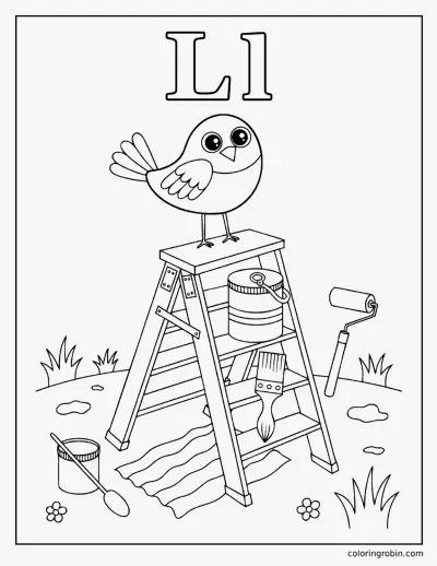 L Is for Ladder coloring page