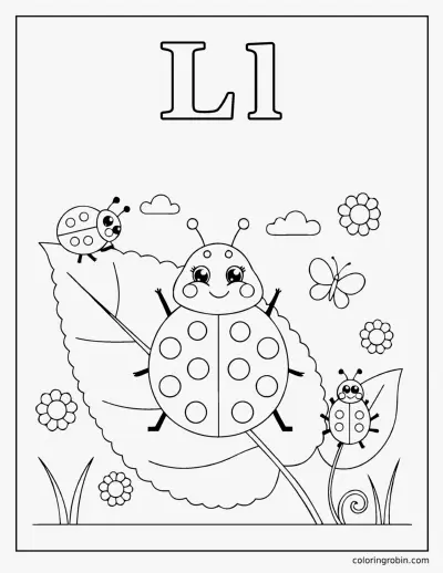 L Is for Ladybug coloring page