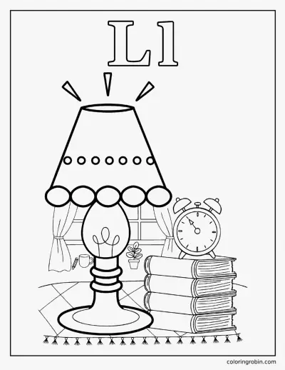 L Is for Lamp coloring page
