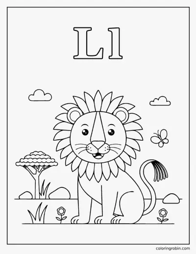 L Is for Lion coloring page