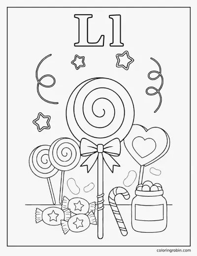 L Is for Lollipop coloring page