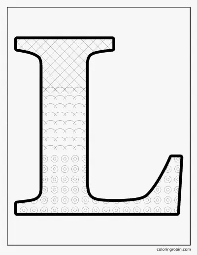 Patterned Letter L coloring page