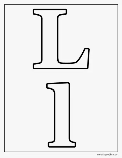 Uppercase and Lowercase L coloring page