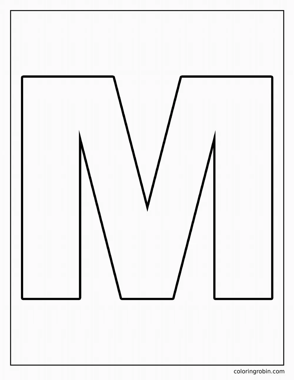 Big Uppercase M coloring page