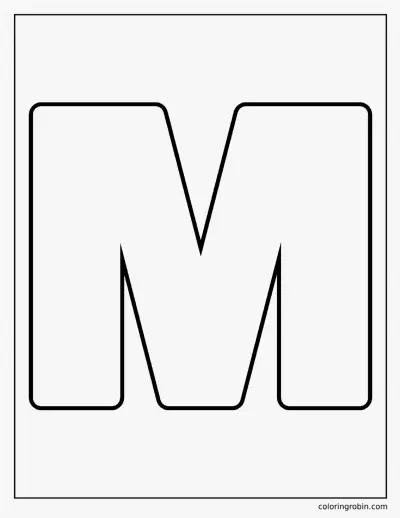 Bubble Letter M coloring page