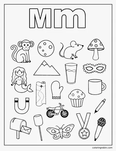 M Doodle Page coloring page