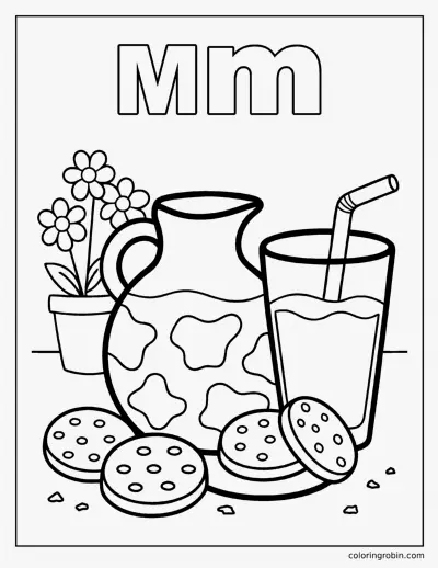 M Is for Milk coloring page