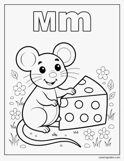 M Is for Mouse coloring page