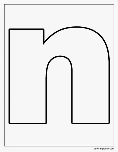 Big Lowercase N coloring page