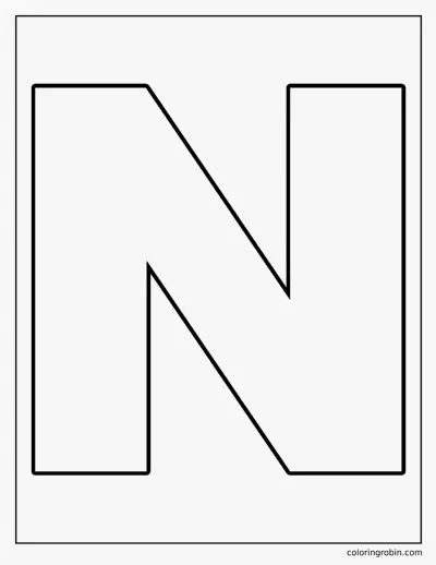 Big Uppercase N coloring page