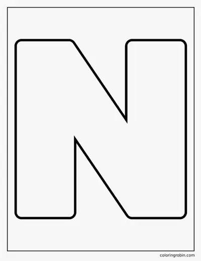 Bubble Letter N coloring page