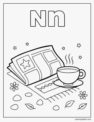 N Is for Newspaper coloring page