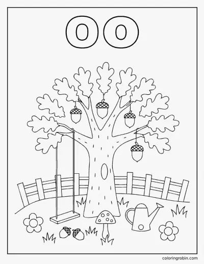 O Is for Oak coloring page