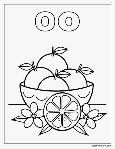 O Is for Orange coloring page