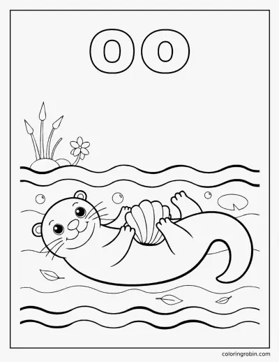 O Is for Otter coloring page