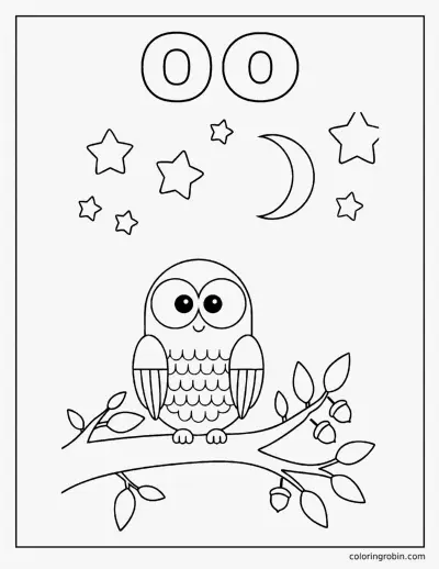 O Is for Owl coloring page